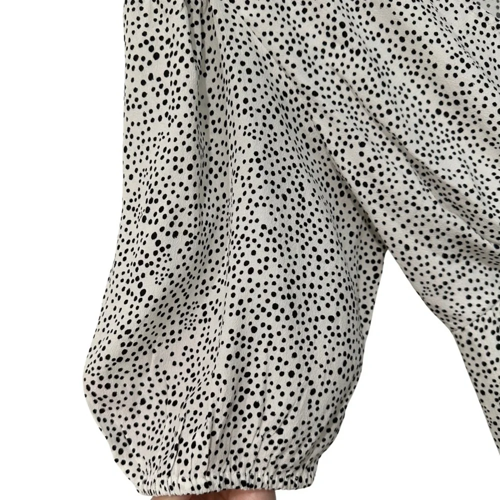& Other Stories Polka Dot Midi Dress Puff Sleeves White Size 6 NWT Retail $119 - Picture 5 of 8